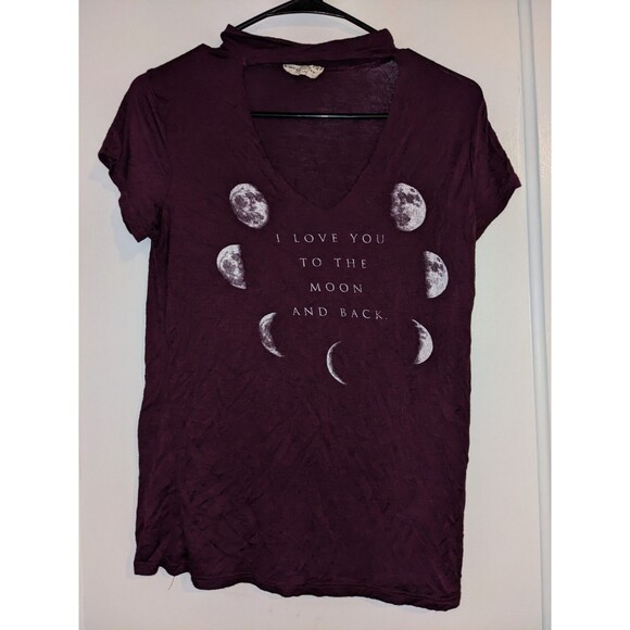 Moonchild Top Mock Choker Neck Maroon Small Whimsy Gothic Boho Stevie Nicks - Picture 1 of 5